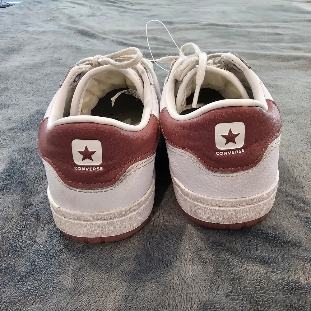 Converse Rival Low White Maroon Leather Sneakers Womens 6.5 Mens 5 - Picture 3 of 5
